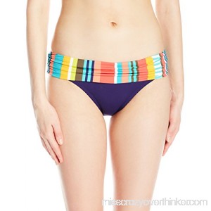 Anne Cole Women's Tropication Foldover Mid Rise Bikini Bottom Tropication Blue B01CFIRVM4
